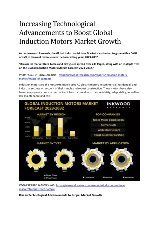 Global Induction Motors Market Report | Global Opportunities