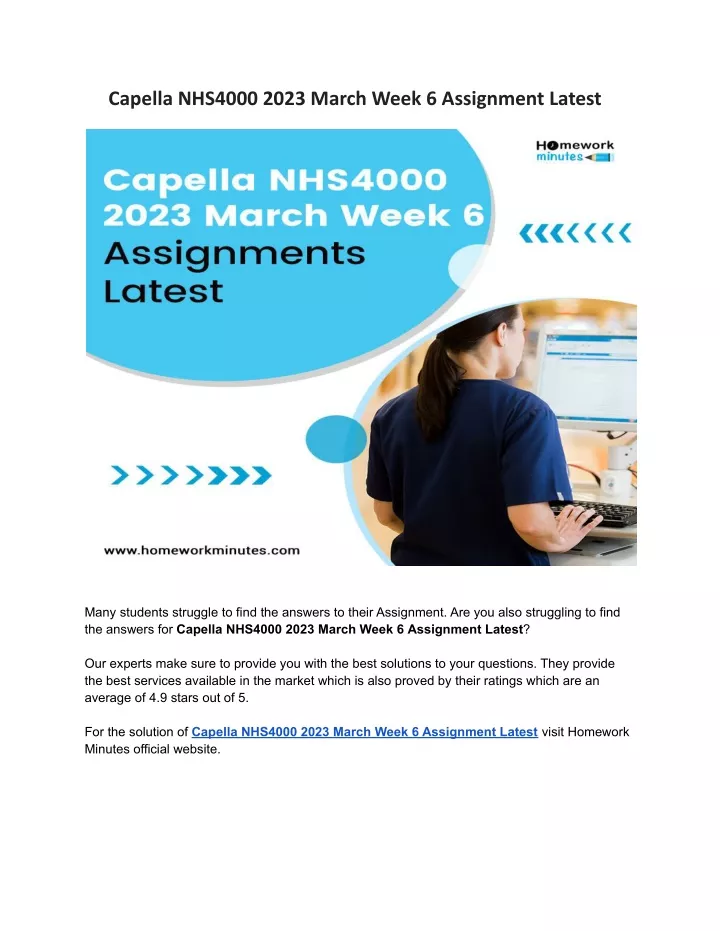capella nhs4000 2023 march week 6 assignment
