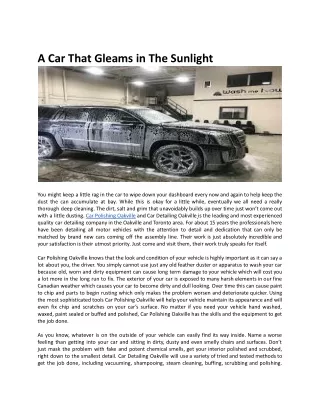 A Car That Gleams in The Sunlight