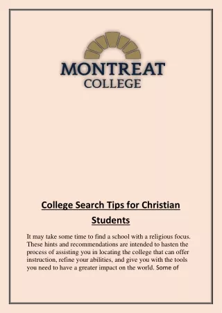 college search tips for christian students