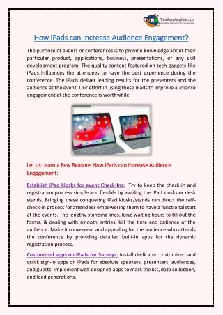 how ipads can increase audience engagement
