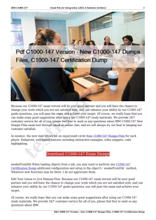 Pdf C1000-147 Version - New C1000-147 Dumps Files, C1000-147 Certification Dump