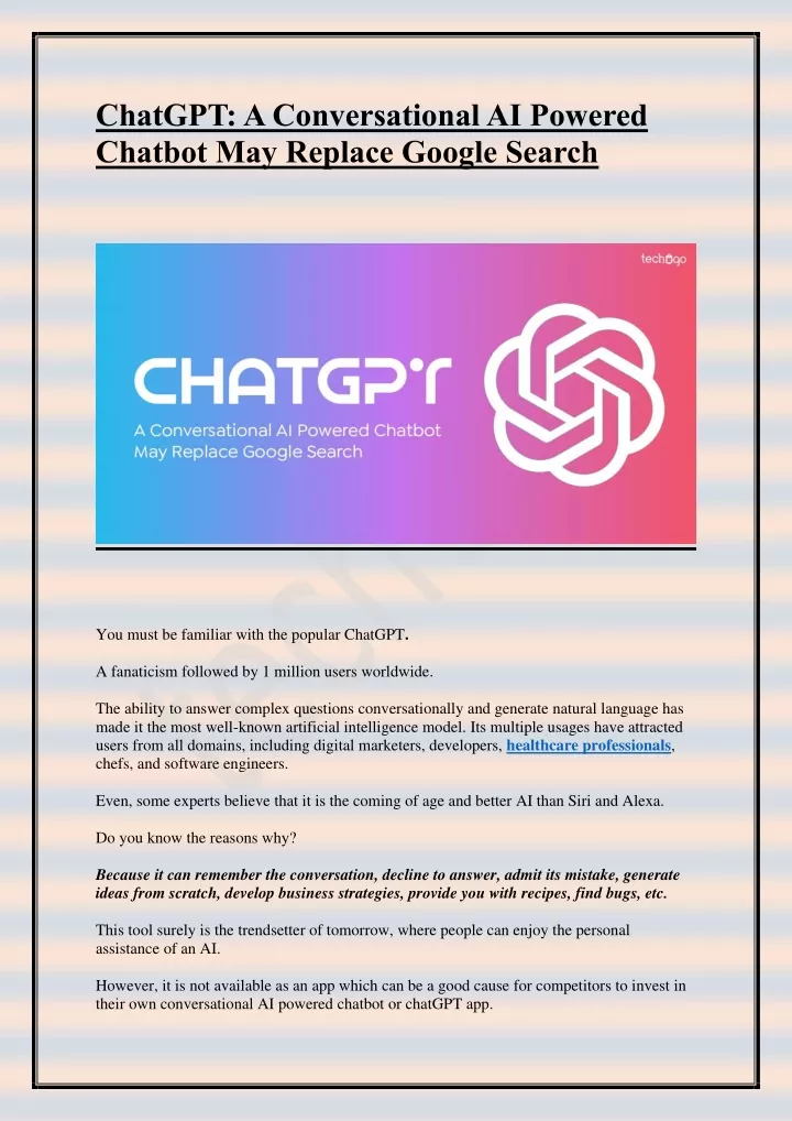 chatgpt a conversational ai powered chatbot