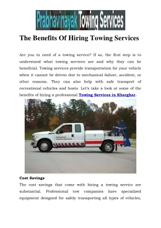 Towing Services in Kharghar Call-7028064871