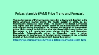 polyacrylamide pam price trend and forecast