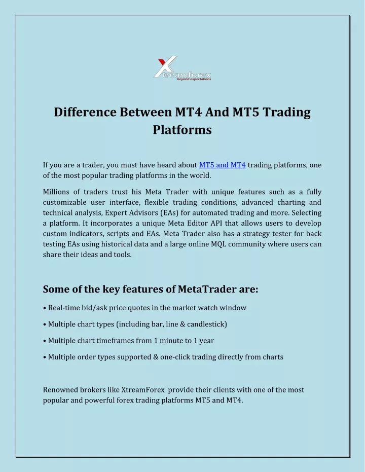 difference between mt4 and mt5 trading platforms