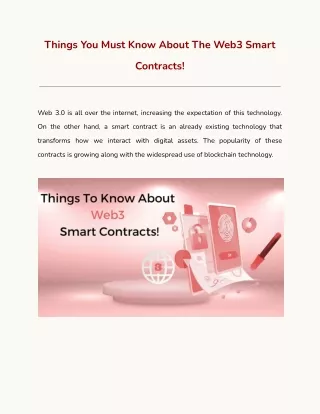 things you must know about the web3 smart