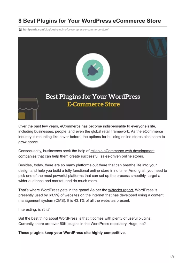 8 best plugins for your wordpress ecommerce store
