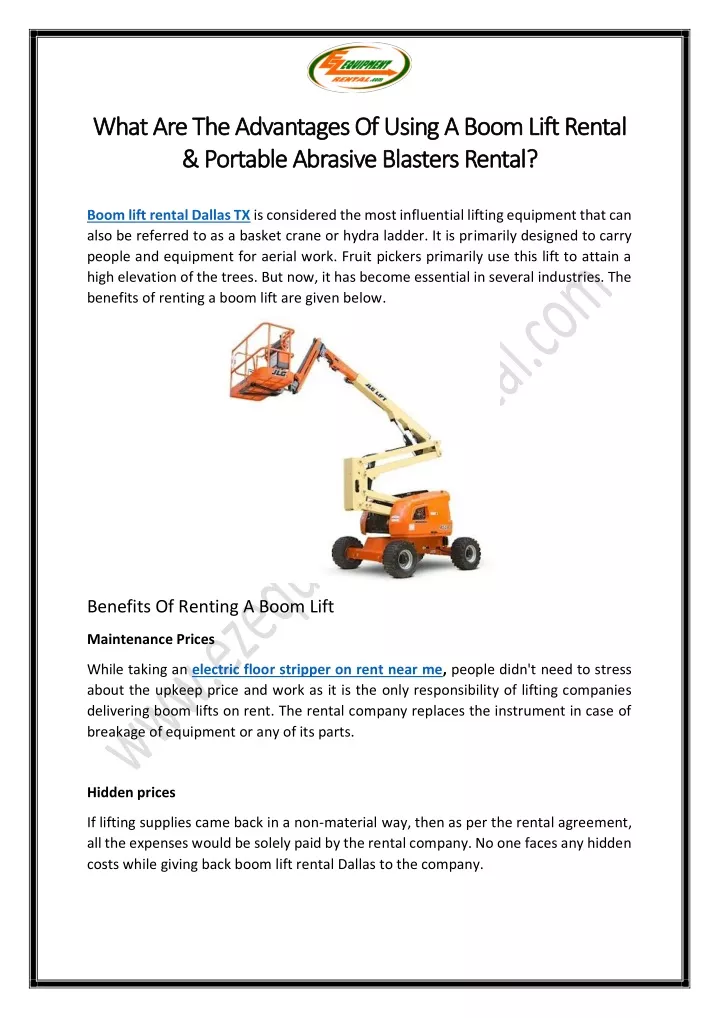 what are the advantages of using a boom lift