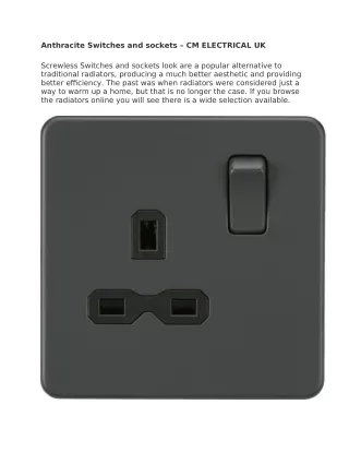 Anthracite Switches and sockets – CM ELECTRICAL UK