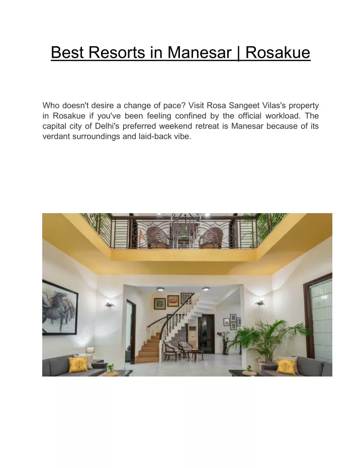 best resorts in manesar rosakue