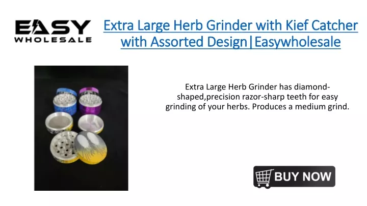 extra large herb grinder with kief catcher with assorted design easywholesale