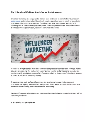 The 10 Benefits of Working with an Influencer Marketing Agency