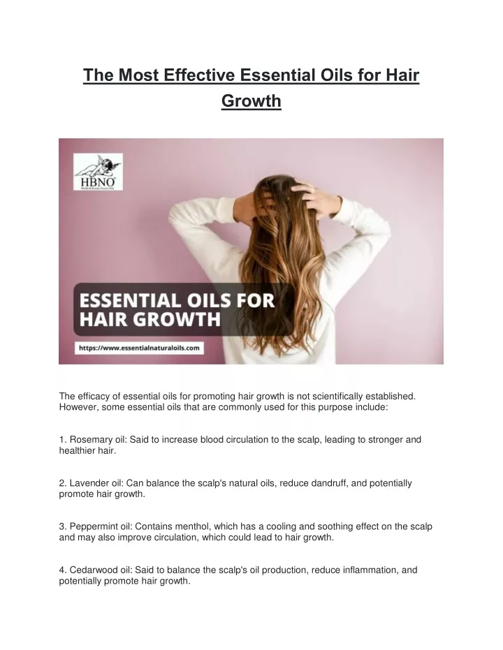 the most effective essential oils for hair growth