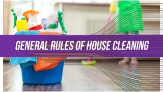 General Rules Of House Cleaning