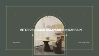 Choose The Innovative Interior Design Companies in Bahrain