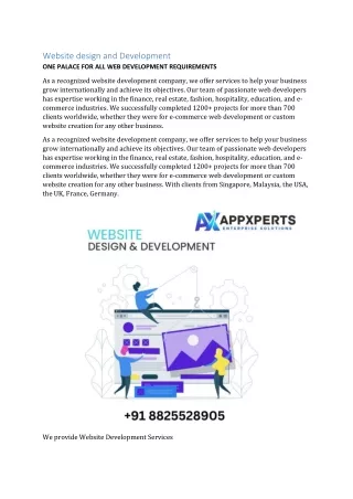 Website design and Development