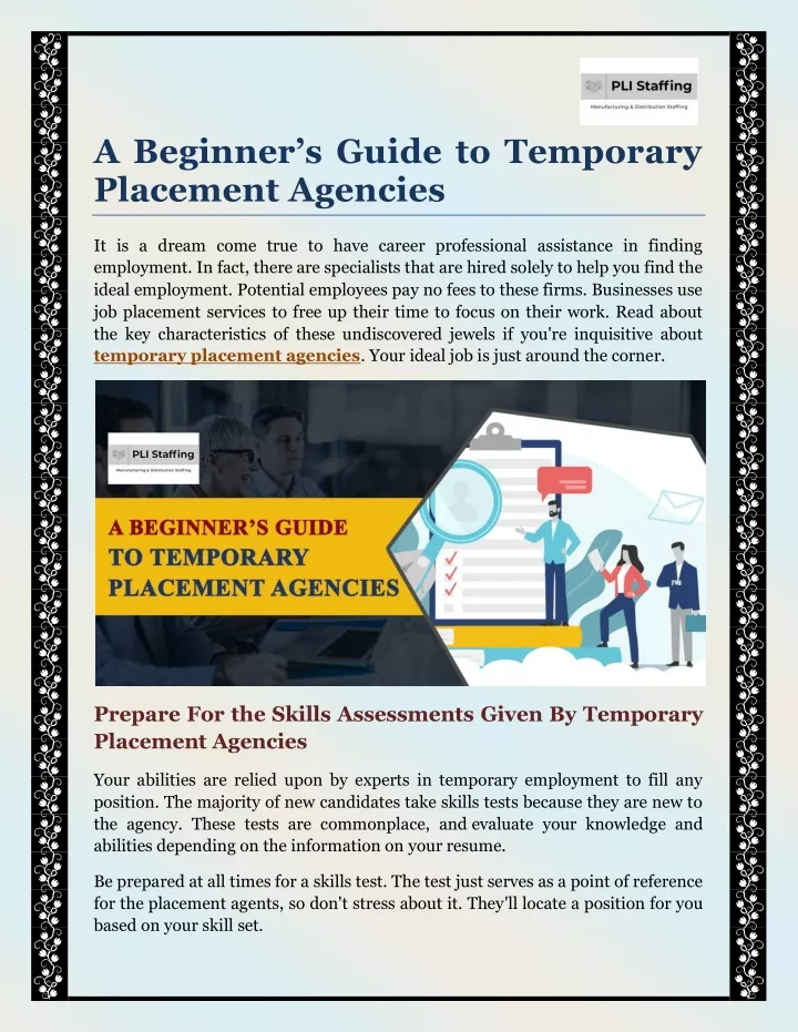 a beginner s guide to temporary placement agencies