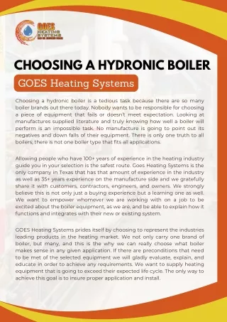 San Antonio Boiler | GOES Heating Systems