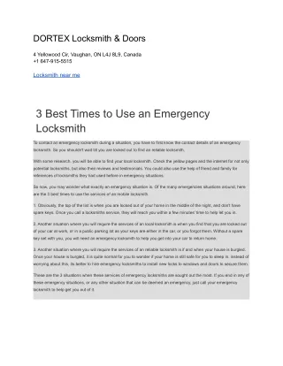 dortex locksmith doors