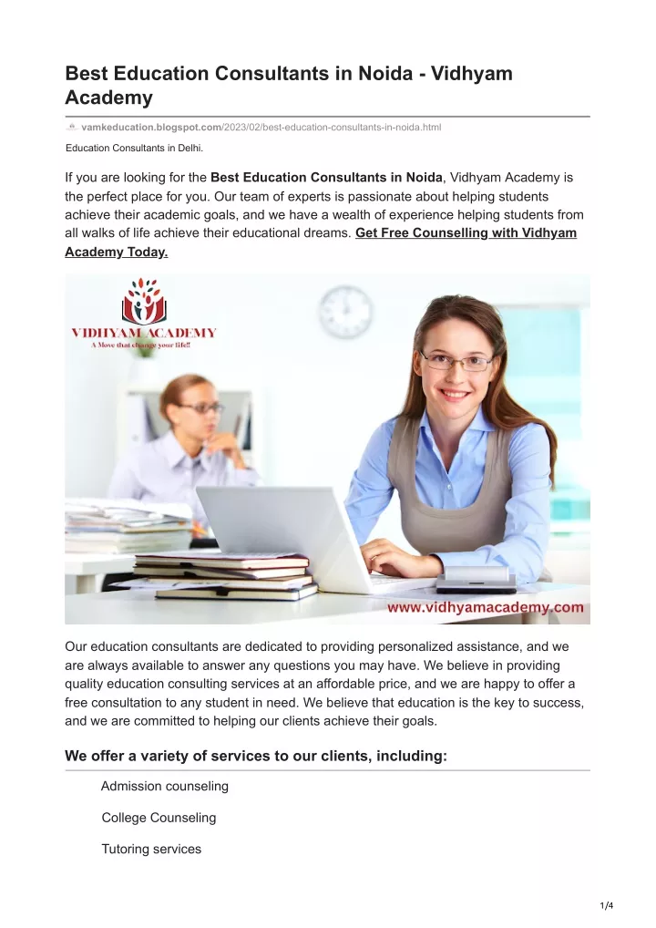 best education consultants in noida vidhyam