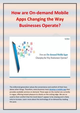 how are on demand mobile apps changing