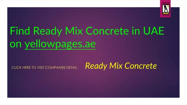 find ready mix concrete in uae on yellowpages ae