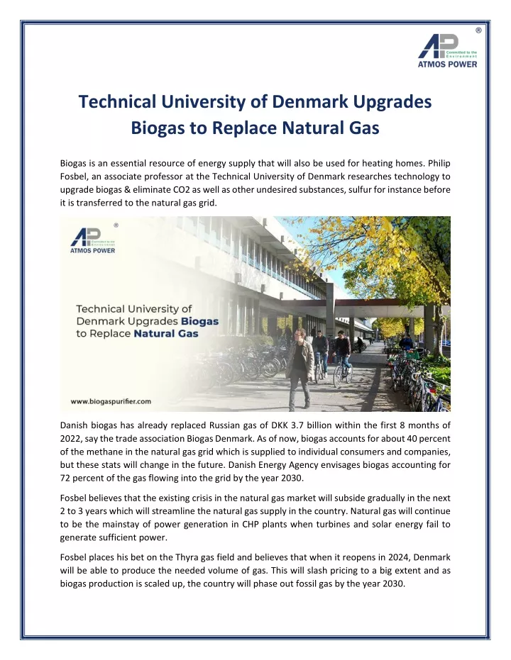 technical university of denmark upgrades biogas
