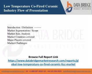 Low Temperature Co-Fired Ceramic Market Scope
