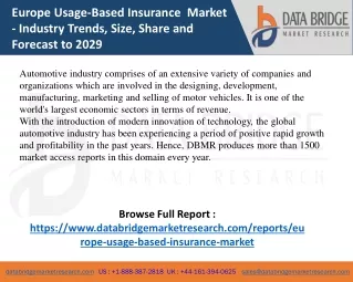 Europe Usage-Based Insurance  Market