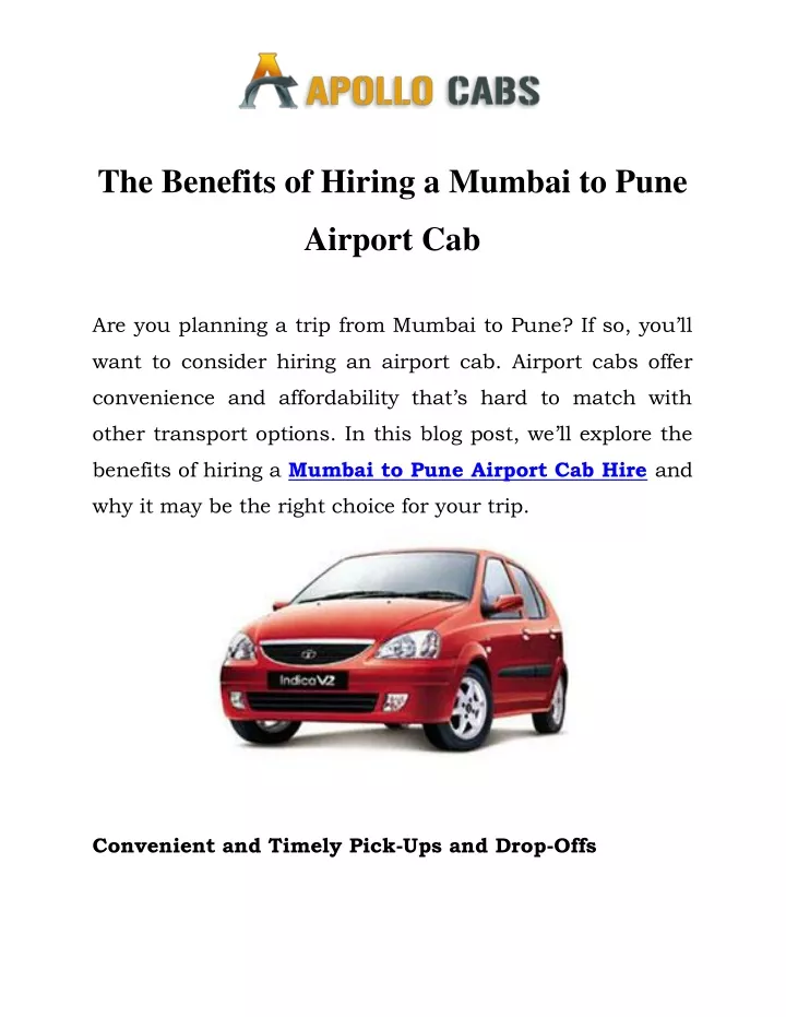 the benefits of hiring a mumbai to pune