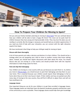How To Prepare Your Children for Moving to Spain
