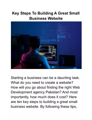key steps to building a great small business