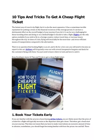 10 Tips And Tricks To Get A Cheap Flight Ticket.docx