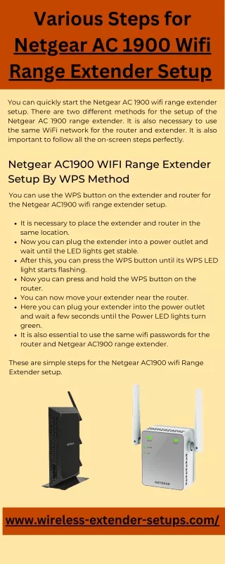 various steps for netgear ac 1900 wifi range