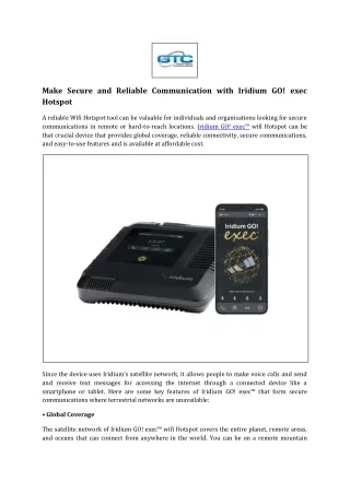 Make Secure and Reliable Communication with Iridium GO!