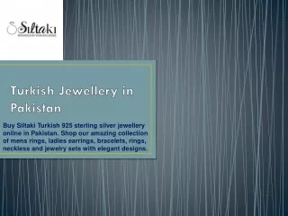Turkish Jewellery in Pakistan