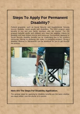 Steps To Apply For Permanent Disability?