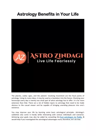 astrology benefits in your life astrology