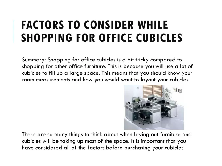 factors to consider while shopping for office cubicles