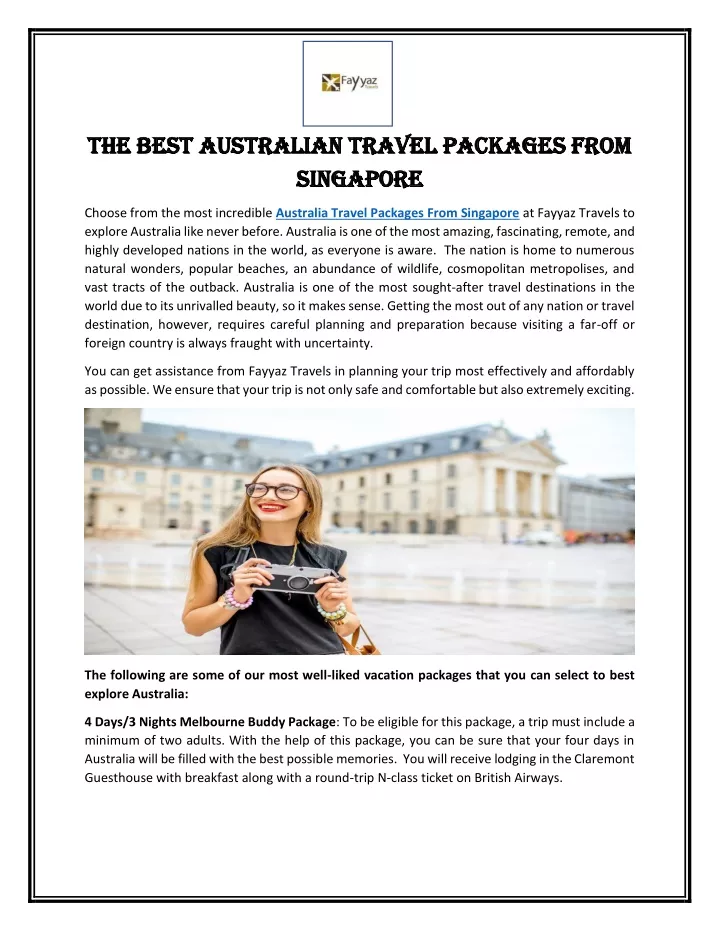 the best australian travel packages from the best