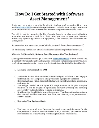 how do i get started with software asset