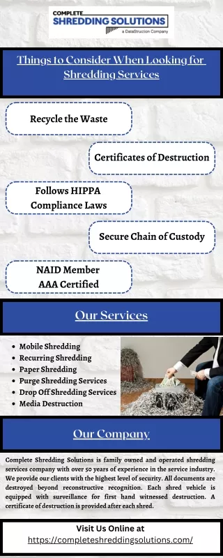 things to consider when looking for shredding