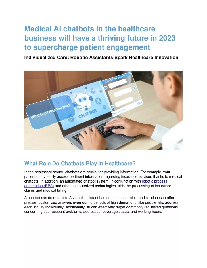 medical ai chatbots in the healthcare business