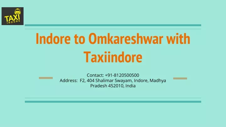 indore to omkareshwar with taxiindore