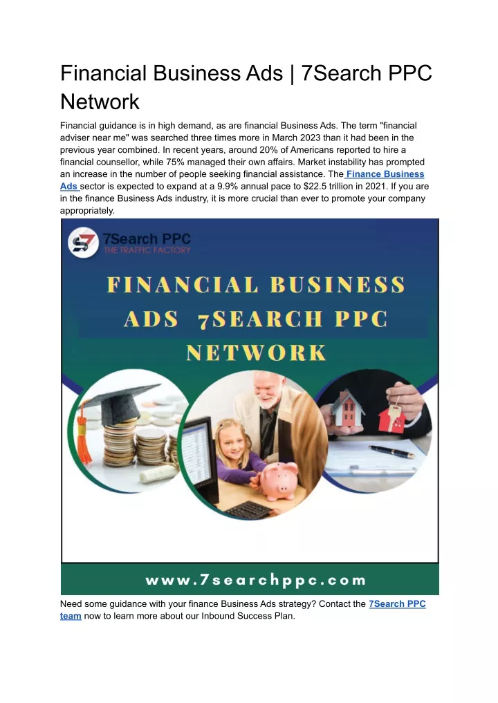 financial business ads 7search ppc network