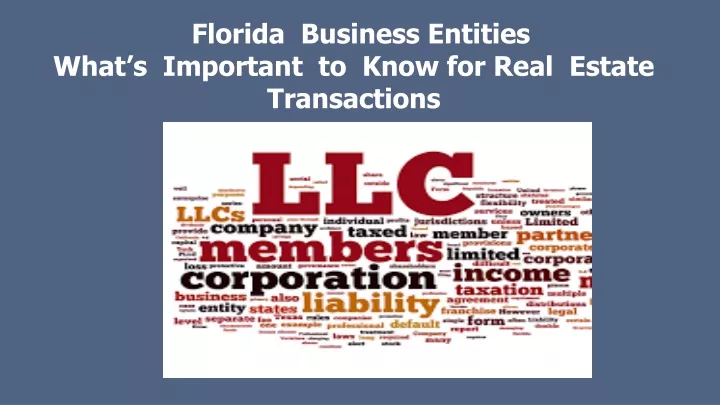 florida business entities what s important to know for real estate transactions