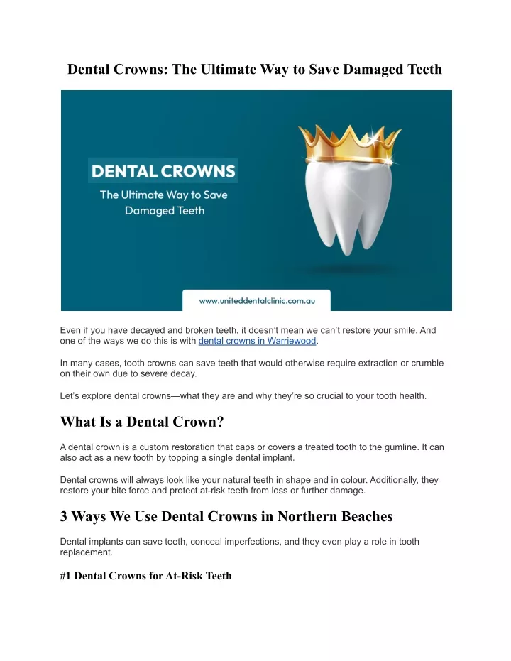 dental crowns the ultimate way to save damaged