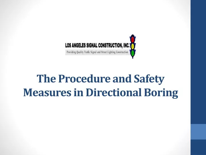 the procedure and safety measures in directional boring