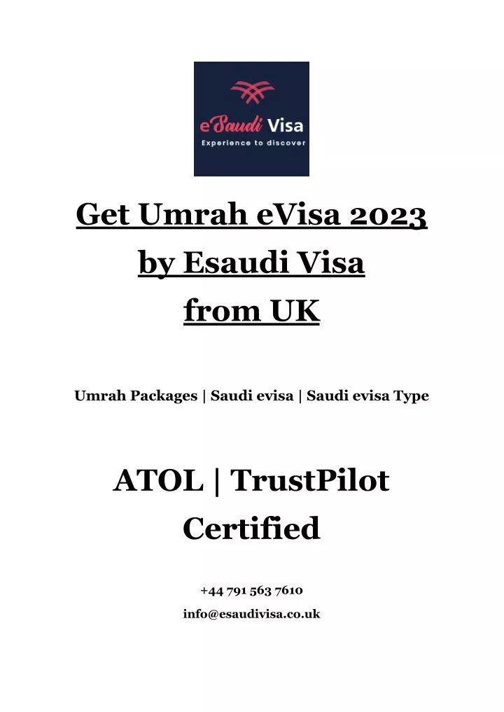 get umrah evisa 2023 by esaudi visa from uk